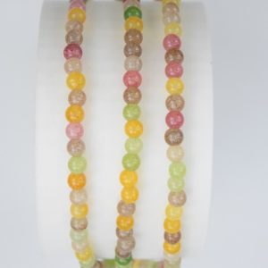 Tira de cuentas redondas de vidrio estallado