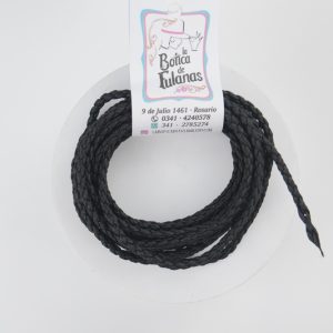 Cordón de símil cuero trenzado redondo elastizado