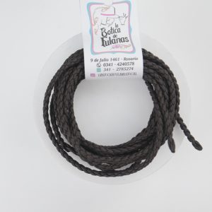Cordón de símil cuero trenzado redondo elastizado
