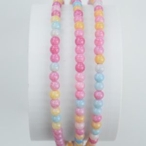 Tira de cuentas redondas de vidrio estallado